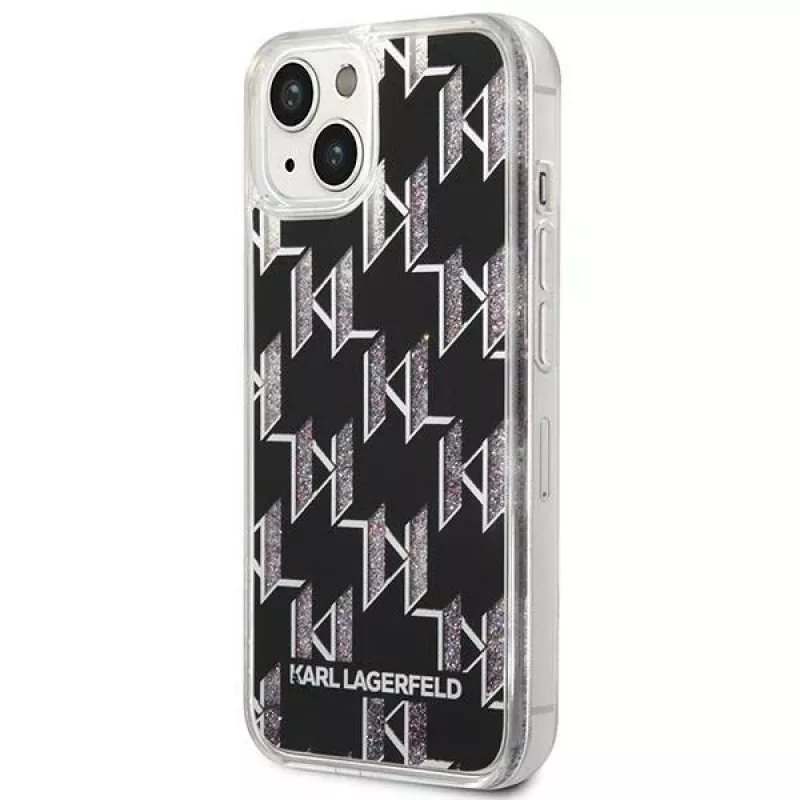 Karl Lagerfeld KLHCP14MLMNMK iPhone 14 Plus 6.7 kova kuori musta / musta Liquid Glitter Monogram