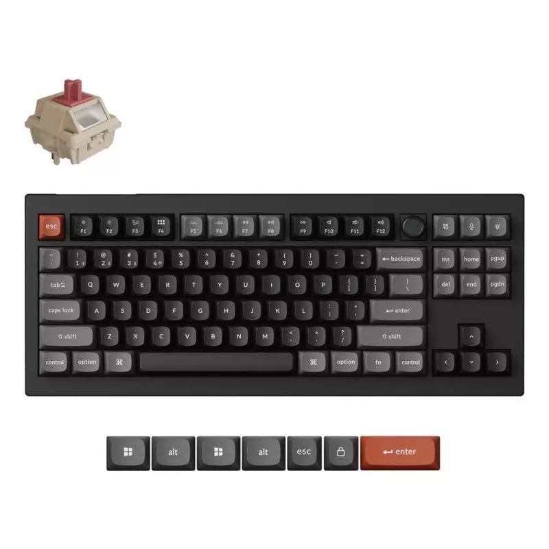 Mekaaninen näppäimistö Keychron V3 Ultra 8K – QWERTY, Bluetooth & kaapeli, RGB, musta