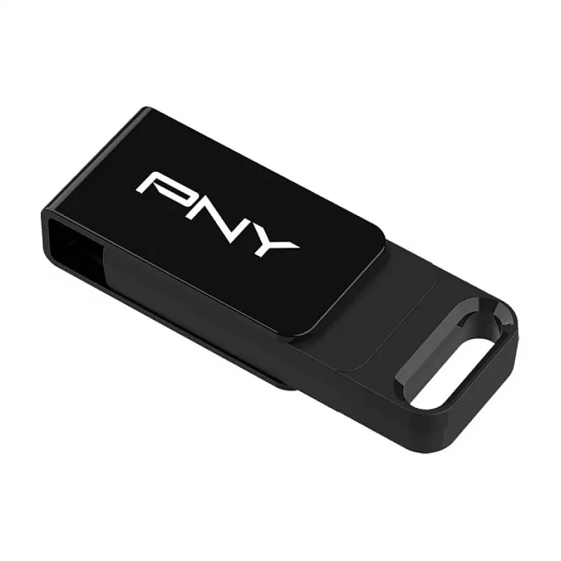 PNY Elite, 64 GB, USB Type-C, 3.2 Gen 1 (3.1 Gen 1), 120 MB/s, dia, musta