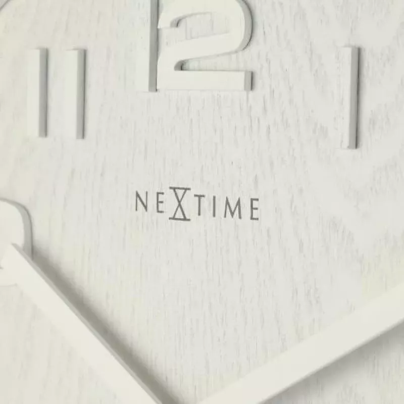 NeXtime 3096WI - seinäkello - kvartsikello - pyöreä - valkoinen - puu - puu