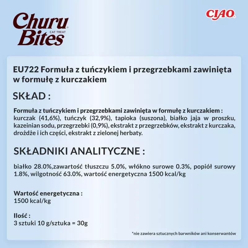 INABA Churu Bites kana tonnikalalla ja kampasimpukoilla - kissanherkku - 3x10 g