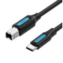 USB-C - USB 2.0 Type-B -kaapeli Vention CQUBH – 2 m, musta, 480 Mbit/s, 2 A