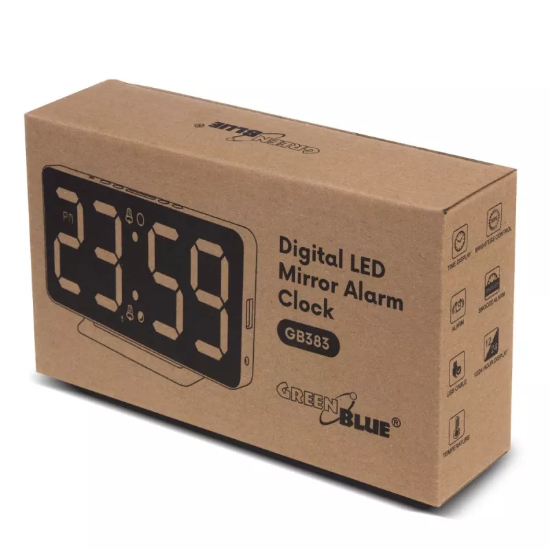 Digitaalinen herätyskello GreenBlue GB383 LED-näytöllä