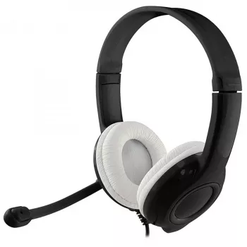 MEDIA-TECH MT3573 kuulokkeet johdollinen binauralainen taitettava mikrofonivarrella, 1,9 m kaapeli, USB, musta