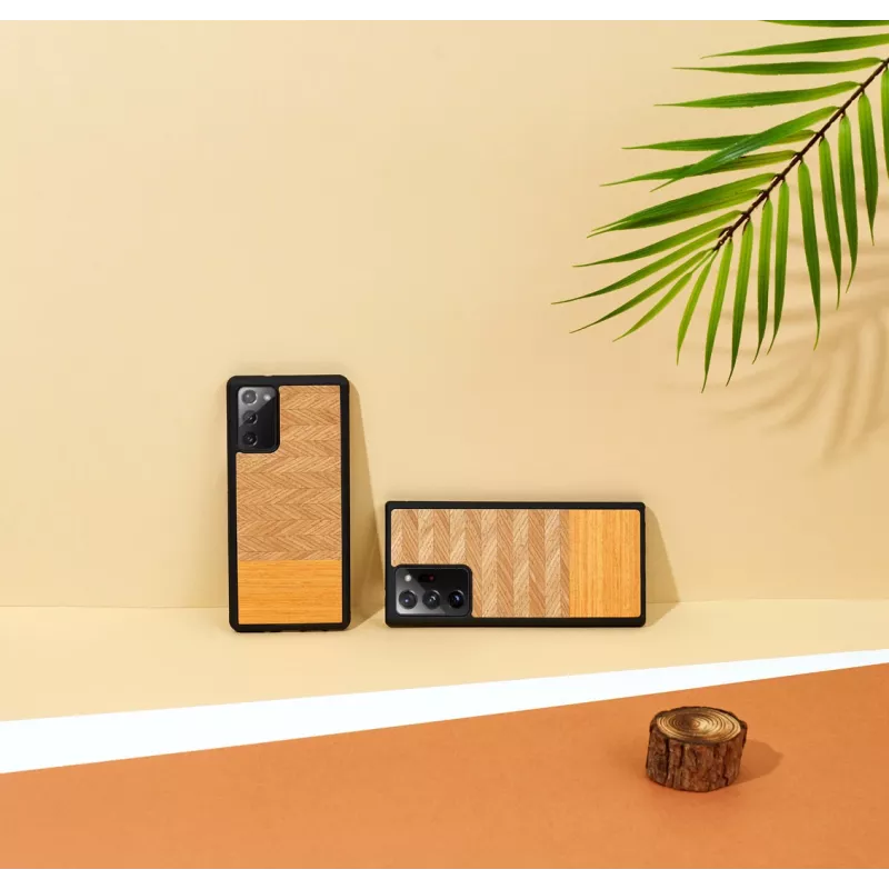 Suojakotelo Man and Wood Galaxy Note 20 Herringbone Arancia musta