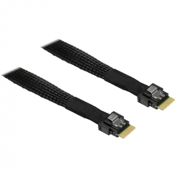Kaapeli MiniSAS SFF 8654-4i > SFF 8654-4i (musta, 0,7 metriä)