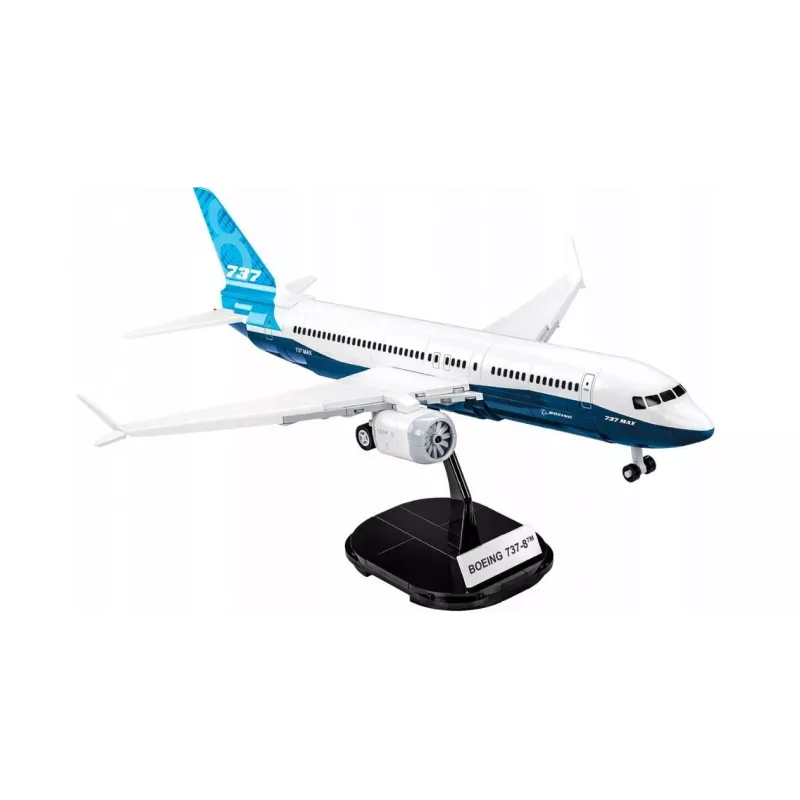 Rakennussarja Cobi Boeing 737-8 — 340 osaa, suositeltu ikä 7+, sininen ja valkoinen