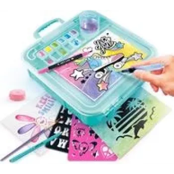 Kannettava akvarellisetti tarvikkeineen – Canal Toys ART012, kompakti matkataidesalkku väreillä ja työkaluilla