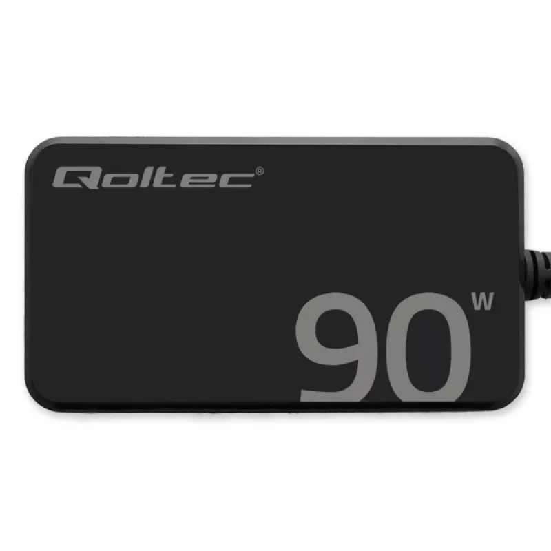 Qoltec 90W GaN Super Fast SLIM seinälaturi | XP | 5-20V | 4,5A | USB-C 3.1 | kannettava | MacBook | älypuhelin | + kaapeli
