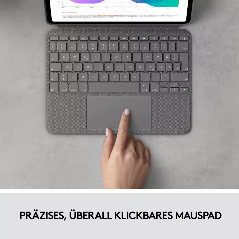 Combo Touch -kotelo näppäimistöllä US iPad Pro 11 1,2,3 gen harmaa