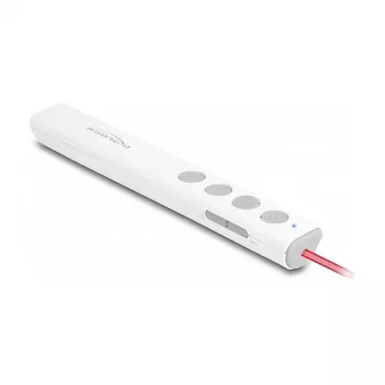 DeLOCK USB-laser-esityskaukosäädin, valkoinen, langaton, USB-RF-nanovastaanotin