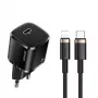 usams laturi 1x USB-C T36 + Lightning PD – kompakti PD-laturi USB-C- ja Lightning-liitännöillä