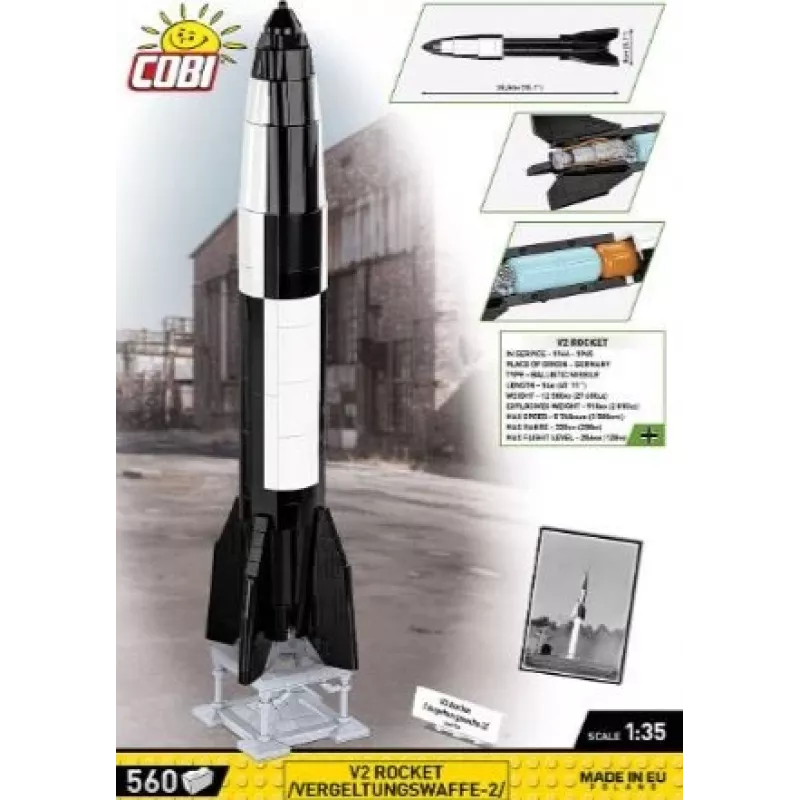 Rakennussarja COBI V2 raketti 560 osaa toinen maailmansota