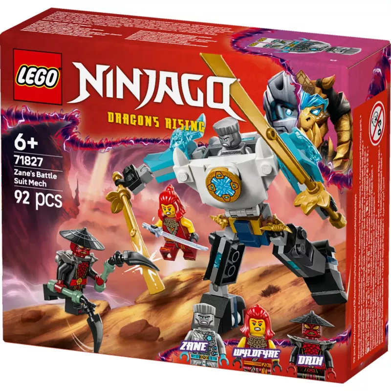 LEGO NINJAGO -sarja 71827 Zanen taisteluhaarniska-mech, 92 osaa, 2 minihahmoa, korkeus 100 mm, ikä 6+