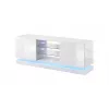 TV-taso cama meble QIU 160 — MDF valkoinen kiiltävä, 1600×420×570 mm