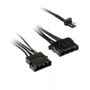 Kolink 3-Pin-tuuletinvirtasovitin 2×4-Pin-Molex, 245 mm, musta