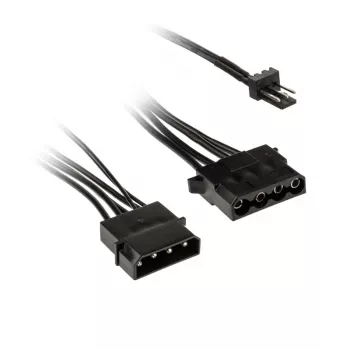 Kolink 3-Pin-tuuletinvirtasovitin 2×4-Pin-Molex, 245 mm, musta