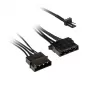 Kolink 3-Pin-tuuletinvirtasovitin 2×4-Pin-Molex, 245 mm, musta