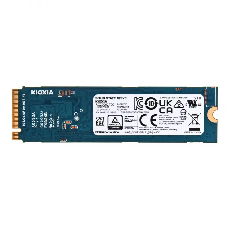 SSD-levy Kioxia 2 TB M.2 PCI Express 3.1a NVMe EXCERIA G2