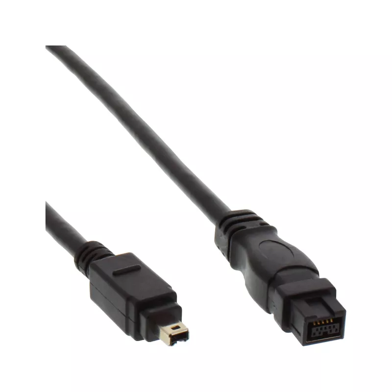FireWire 400–800-kaapeli InLine 34901 1m uros/uros musta