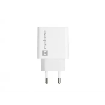 Verkkopikalaturi NATEC RIBERA 12V 20W USB-C PD 3.0 + USB-A Samsung AFC valkoinen