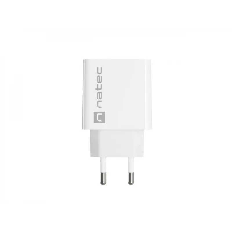 Verkkopikalaturi NATEC RIBERA 12V 20W USB-C PD 3.0 + USB-A Samsung AFC valkoinen
