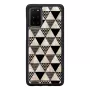 iKins suojakotelo Samsung Galaxy S20+:lle — musta pyramidimuotoilu