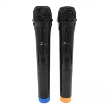 Karaoke-mikrofoni MEDIA-TECH MT395 Accent Pro — johdollinen, musta, virtakytkin, enintään kantama 20 m, 2 kpl:n pakkaus
