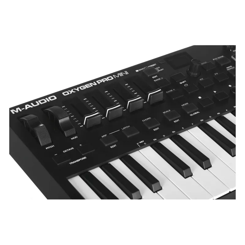 M-AUDIO Oxygen Pro Mini MIDI-kosketinsoitin 32 kosketinta USB musta