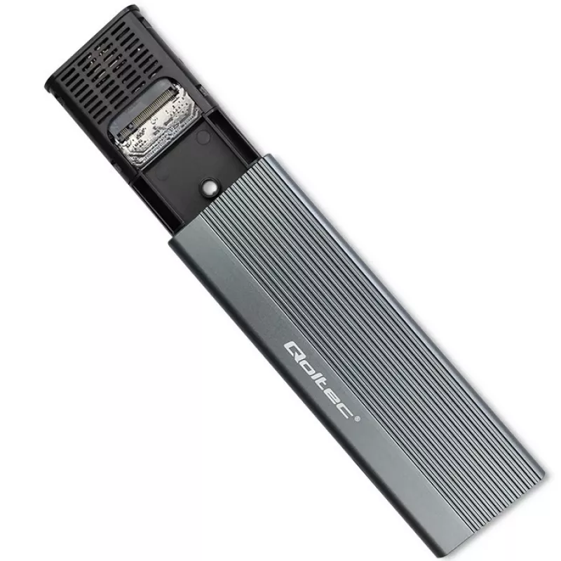 Qoltec kotelo M.2 SATA (NGFF) -SSD-levylle, USB-C