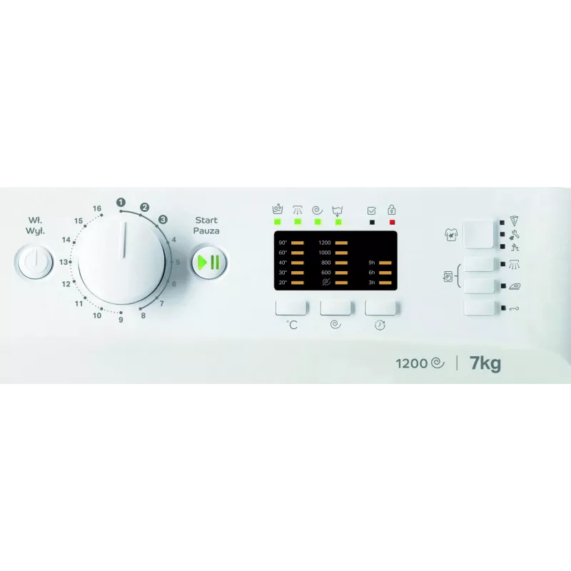 Pesukone INDESIT MTWA71252WPL 7 kg, edestä täytettävä, energialuokka E