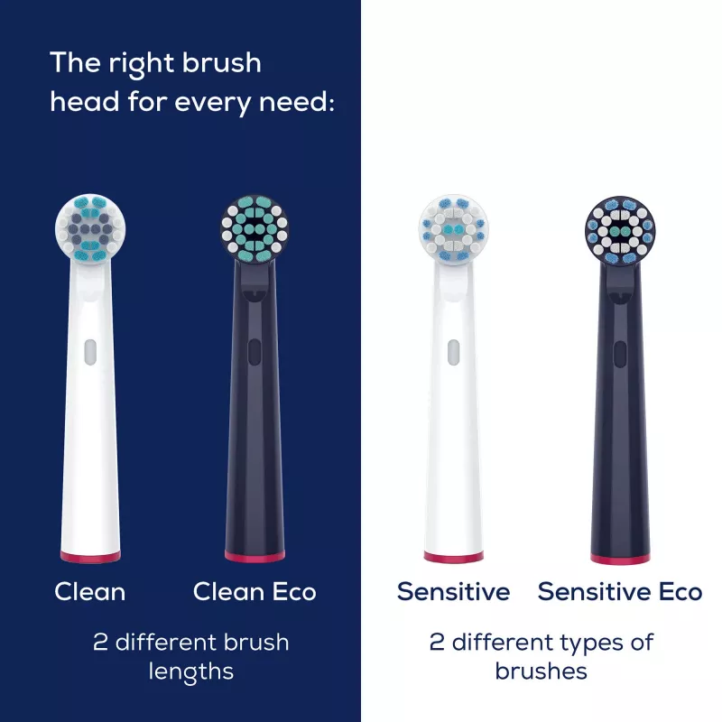 Beurer TB Clean Eco Green Planet harjaspäät, tummansininen, 4 kpl:n pakkaus