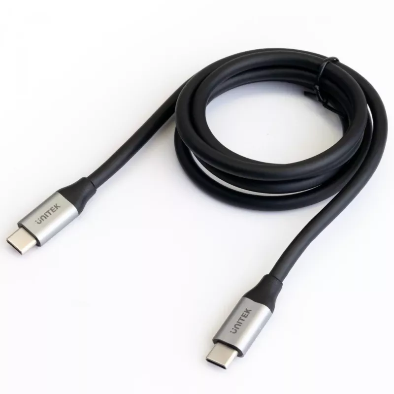 USB-C-USB-C-data- ja latauskaapeli Unitek C14082ABK 1 m, USB 3.2 Gen 2 (10 Gbit/s), 100 W PD, musta