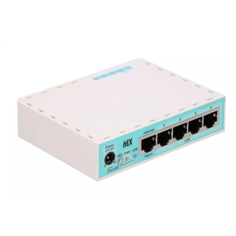 Mikrotik RB750GR3 johdollinen reititin Gigabit Ethernet turkoosi, valkoinen
