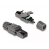 Verkkokaapeli DeLOCK RJ45-uros Cat.8.1 STP työkaluton musta