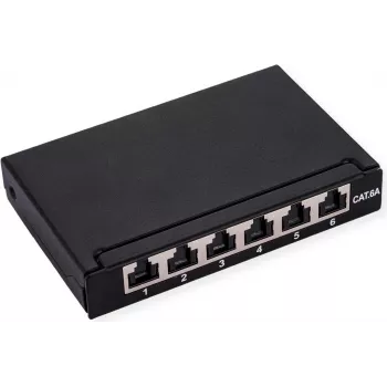 ROLINE mini-patch-paneeli 6xRJ45 suojattu Cat.6A/Kl.EA 0,5HE (26.11.0299)