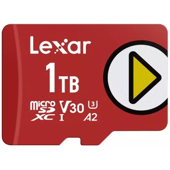 MicroSDXC-muistikortti Lexar 1 TB UHS‑I Class 10 U3 V30 luku 205 MB/s kirjoitus 140 MB/s (punainen)