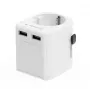 Yleismatka-adapteri GEMBIRD TPA-EU2A12-01-W 12W USB-virtalähde kansainvälisiin pistorasioihin