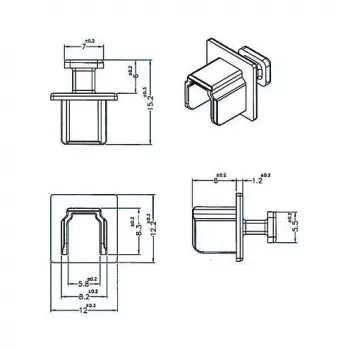 Pistorasian suojakansi DELOCK 64010, polypropeeni, musta, 12,2×15,2×12 mm, 10 kpl:n pakkaus
