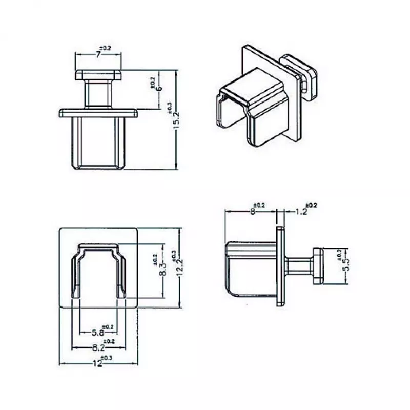 Pistorasian suojakansi DELOCK 64010, polypropeeni, musta, 12,2×15,2×12 mm, 10 kpl:n pakkaus