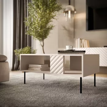 Sohvapöytä Cama LUCCA penkki/pöytä 100x55x46 cashmere, suorakaiteen muotoinen harmaa pöytälevy