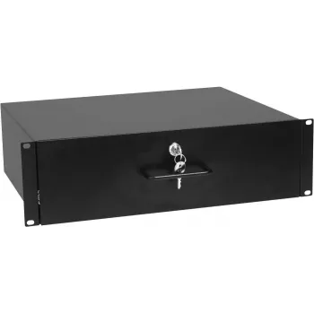 3U rack-laatikko lukolla Omnitronic 30100953 — rack-asennettava säilytyslaatikko 19 tuuman rackeihin