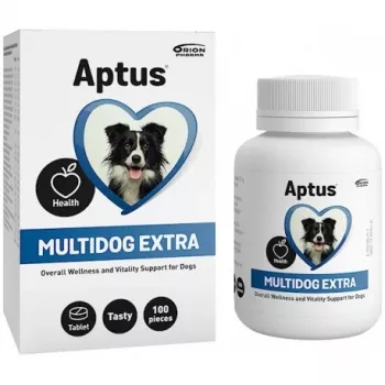 Tablettilisä Aptus Multidog extra — vitamiinit ja kivennäisaineet aikuisille koirille, 100 tablettia, 200 g