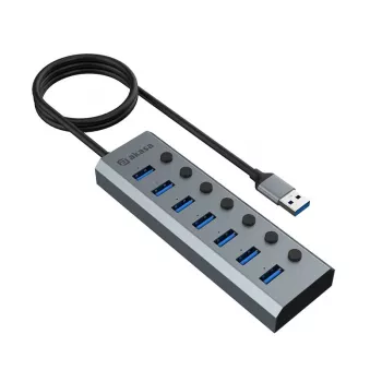 USB-keskitin Akasa AK-HB-21BKCM alumiini USB 3.2 Gen 1 5000 Mbit/s