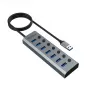 USB-keskitin Akasa AK-HB-21BKCM alumiini USB 3.2 Gen 1 5000 Mbit/s
