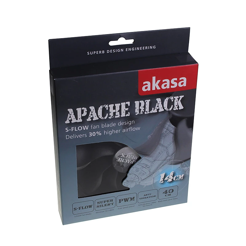 AKASA AK-FN062 140mm musta kotelotuuletin