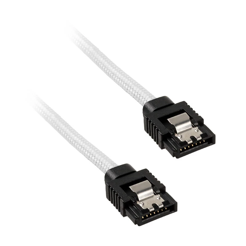 Corsair CC-8900253 Premium Sleeved SATA-kaapeli, 60 cm, 2 kpl, valkoinen