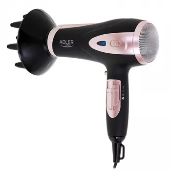 Adler | hiustenkuivaaja | AD 2248b ION | 2200 W | lämpötila-asetusten määrä 3 | ionitoiminto | diffuusorisovitin | musta/vaaleanpunainen