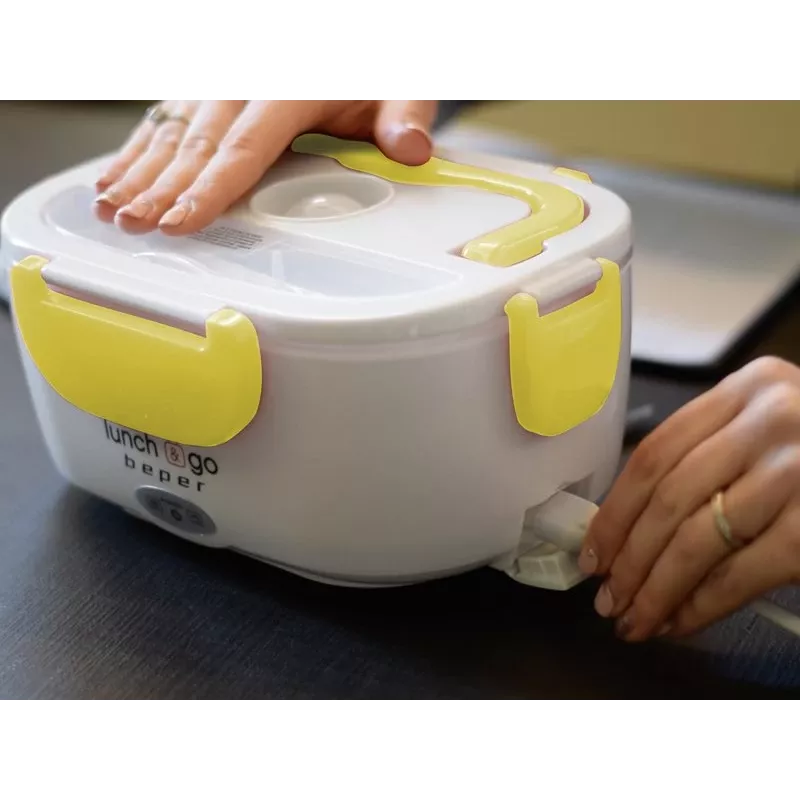 Sähköinen lounasrasia Beper 90.920G – 1 L ruoanlämmitin, keltainen