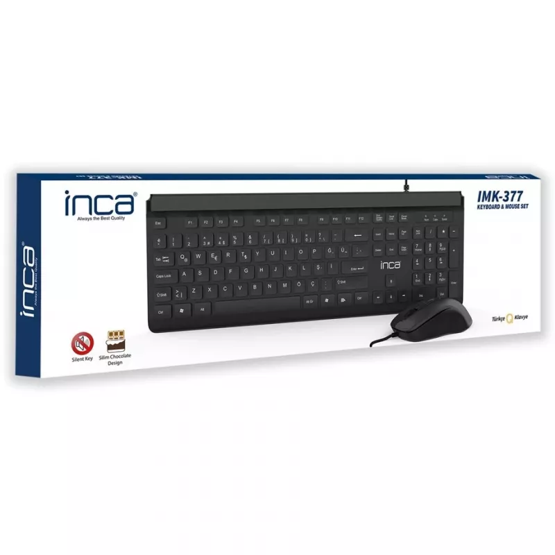 Inca IMK-377 näppäimistö hiiri sisältyy Office USB turkki musta